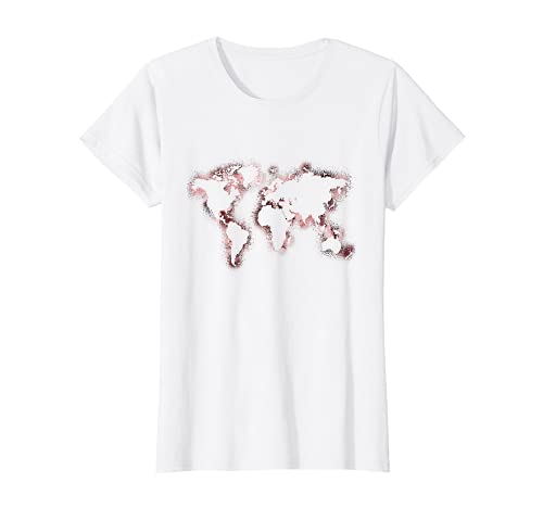 Damen Weltkarte Earthday T-Shirt Damen Weltkarte Earthday T-Shirt von Watercolor Worldmap Gift Store