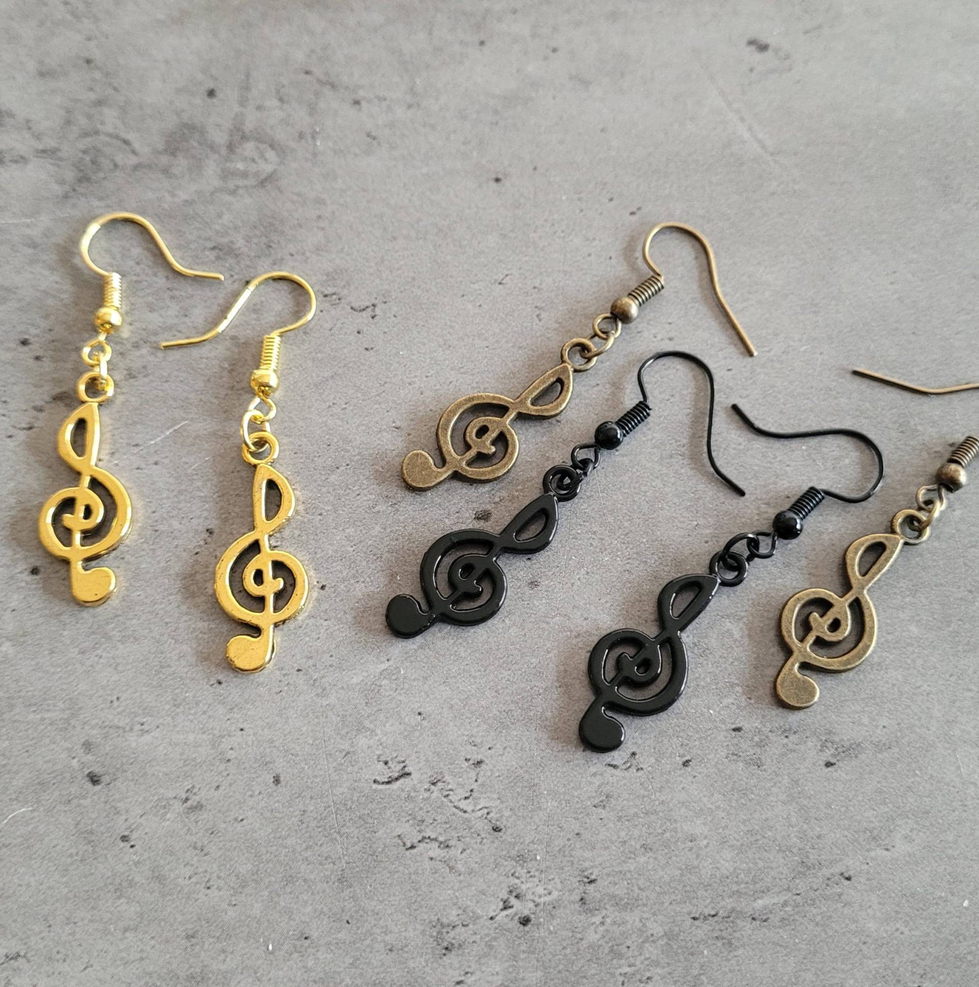 Sol Key Music Note Ohrhänger von WaterdewJewelry