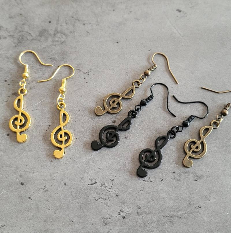 Sol Key Music Note Ohrhänger von WaterdewJewelry