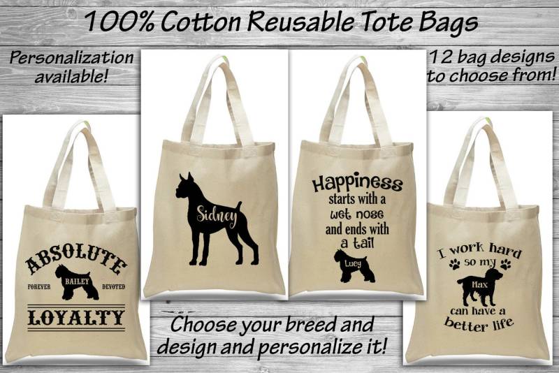 Bouvier Des Flandres - Boxer Boykin Spaniel Baumwolltasche Einkaufssack Hundepflege Wiederverwendbar Umweltfreundlich Ring Trophäe Geschenk von WaterfallGlenDesigns