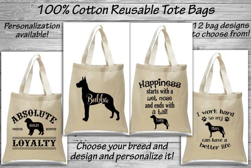 Great Dane - Grosse Pyrenäen Großer Schweizer Berghund Baumwollbeutel Eco Shopping Sack Hundepflege Ring Trophäe Preis Hunde Geschenk von WaterfallGlenDesigns