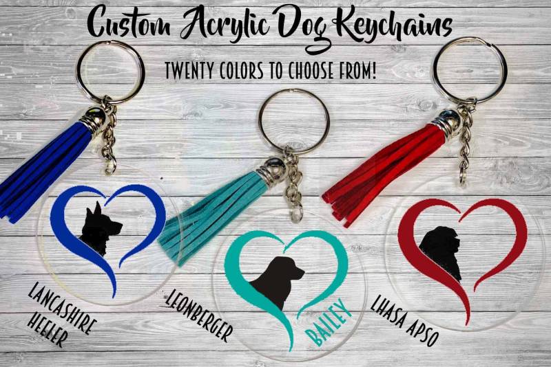 Lancashire Heeler - Leonberger Lhasa Apso Klar Acryl Schlüsselanhänger Mit Quaste Hund Geschenk Gepäckanhänger Rucksack Charme Reißverschluss Lancashire Heeler - Leonberger Lhasa Apso Klar Acryl Schlüsselanhänger Mit Quaste Hund Geschenk Gepäckanhänger Rucksack Charme Reißverschluss von WaterfallGlenDesigns