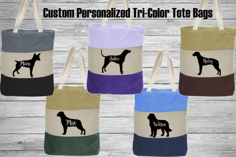 Ratter Terrier - Redbone Coonhound Rhodesian Ridgeback Rottweiler Bernhardiner Personalisierte Tragetasche Sack Welpe Züchter Tasche Ring Trophäe von WaterfallGlenDesigns