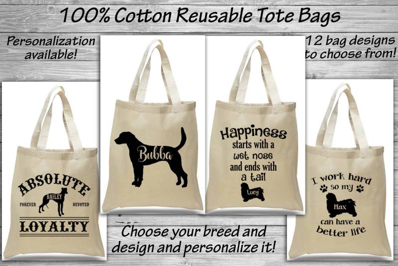 Windhund - Harrier Havanese Baumwolltasche Einkaufssack Hundepflegetasche Wiederverwendbar Umweltfreundlich Ringtrophäenpreis Hundegeschenk von WaterfallGlenDesigns