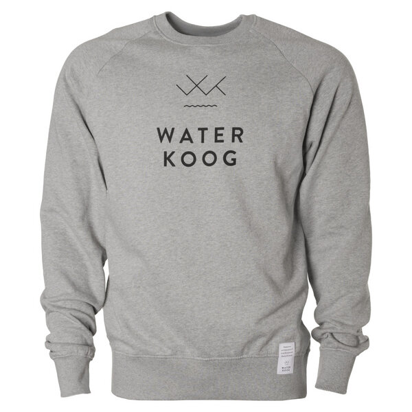 Sweatshirt WATERKOOG , grau meliert, schwarzer Print, Biobaumwolle, unisex von Waterkoog