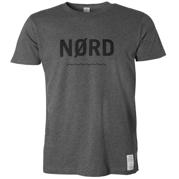 Waterkoog NØRD /T-shirt, grau meliert, schwarzer Print, Biobaumwolle von Waterkoog