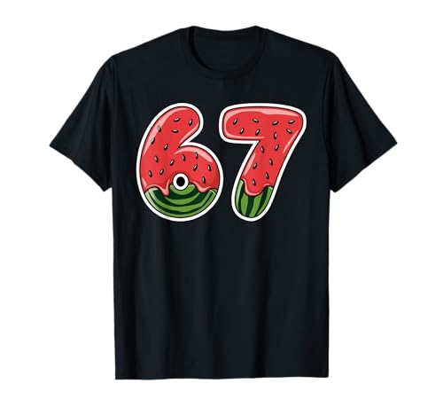67 Watermelon 67 Meme Funny Six Seven Gen Alpha Herren Damen 67 T-Shirt 67 Watermelon 67 Meme Funny Six Seven Gen Alpha Herren Damen 67 T-Shirt von Watermelon 67 Six Seven 67 Meme Gen Alpha 67 Shirt