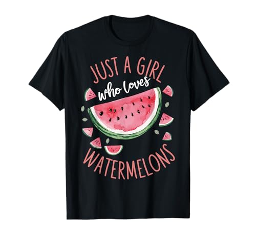 Wassermelone Nur ein Mädchen, das Wassermelonen liebt Fruchtmelone T-Shirt von Watermelon Melon Fruit