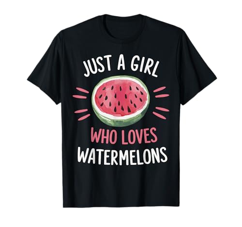 Wassermelonenfrucht Nur ein Mädchen, das Wassermelonen liebt Melone T-Shirt von Watermelon Melon Fruit