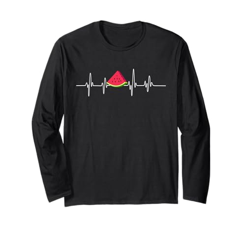 Wassermelone Herzschlag, Wassermelone für Kinder, Wassermelone Mädchen Langarmshirt Wassermelone Herzschlag, Wassermelone für Kinder, Wassermelone Mädchen Langarmshirt von Watermelon shirt for women, Watermelon for men