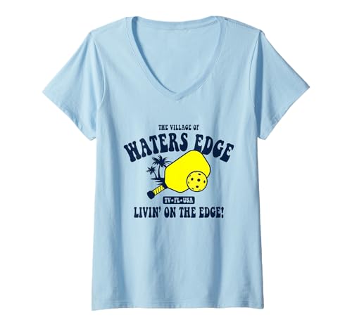 Damen Das Dorf der Gewässer Edge TV FL USA Pickleball Design T-Shirt mit V-Ausschnitt Damen Das Dorf der Gewässer Edge TV FL USA Pickleball Design T-Shirt mit V-Ausschnitt von Waters Edge TV FL USA Designs and Souvenirs