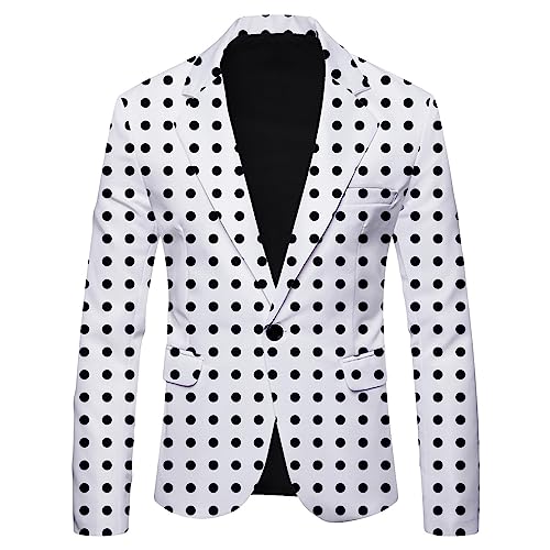 Watopi Herren Blazer Kariert Anzugjacke Slim Fit Streifen Anzug Lässig Business Anzug Modern Elegante 1 Knöpfen Britischer Stil Sakko Mantel Moderne Jacken-Blazer Reverskragen von Watopi