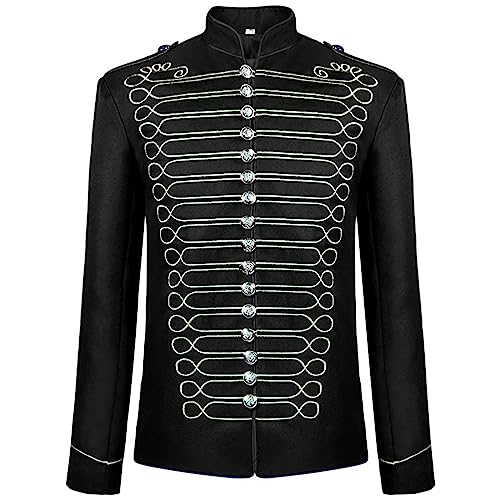 Watopi Herren Sakko Retro Steampunk Gothic Uniform Cosplay Mantel Blazer Zweireiher Hochzeits Blazer Jacke Bühnenkostüme Anzugjacke für Hochzeit Party Festlich Karneval von Watopi