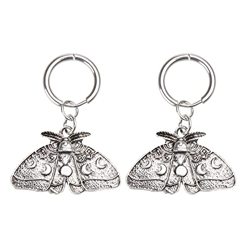 1 Paar Europäischer Und Amerikanischer Metall Hoop Ohrringe Retro Fashion Halloween Moth Mond Anhänger Für Frauen Halloween Dangle Ohrringe Für Frauen Mädchen von Watreketal
