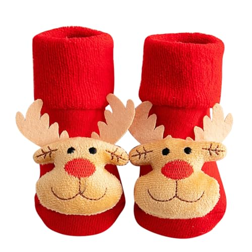 2 PCs Baby Fuzzy Home Socks Säugling Weihnachten Socken Anti Schlupf Cartoon Boden Für Neugeborene Kleinkind 1-3 Jahre Winter Warmes Kleinkind Baumwollsocken Mädchen Jungen Nicht Slip von Watreketal