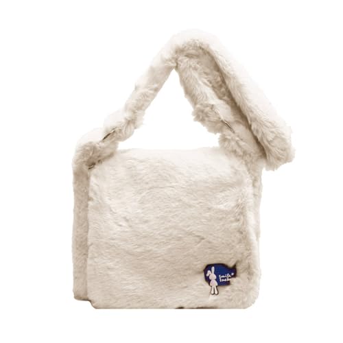 2023 New Crossbody Tasche Große Kapazität Plüsch Schulter Für Frauen Mädchen Vielseitiger Messenger Fashion School Book Umhängetasche von Watreketal