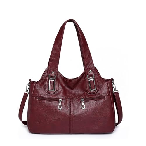 2024 Neue Lederbeutel Spritzsichere Handtasche Für Mädchen Frauen Große Kapazität Vintage Soft PU Tote Fashion Crossbody Reisefreundliche Umhängetasche von Watreketal