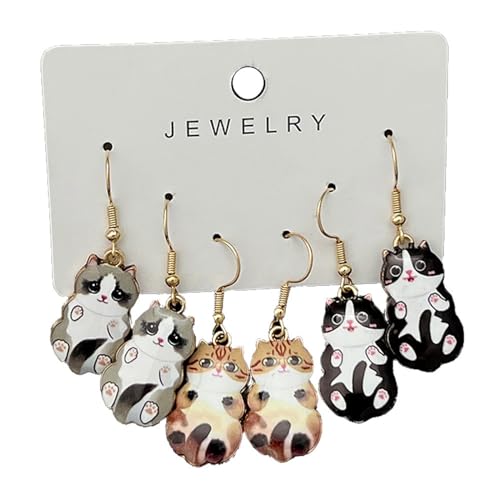 3 Paare Einzigartige Tierische Ohrringe Set Hangings Tail Katze Ohrringe Frauen Mädchen Ohren Accessoire Modische Ohrstifte Oramentmodie Schmuck 3 Paare Einzigartige Tierische Ohrringe Set Hangings Tail Katze Ohrringe Frauen Mädchen Ohren Accessoire Modische Ohrstifte Oramentmodie Schmuck von Watreketal
