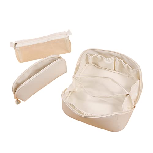 3pcs Make Up Tasche Kosmetik Für Frauen Reisen Waschen Aufbewahrung Beutel Große Kapazität Für Den Täglichen Gebrauch Pinselhaltertasche von Watreketal