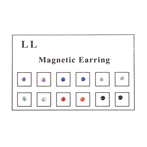 6 Paare/Packung 3mm Kristallmagnetohrohrringe Magnet Nasenohr Lippen Nicht Perforiert von Watreketal
