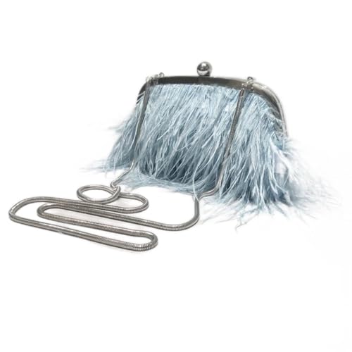 Abendtasche Mit Perlenriemenkette & Schlangenkette Clutch Taschen Feder Crossbody Tasche Für Frauen Mädchen Damen Partykleid Feder Handtaschen Für Frauen von Watreketal