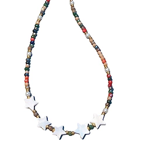 Acrylblüten Schlüsselbeutel Kette Halskette Süßes Und Trendiger Perlen Halshems Süße Perlen Halsketten Acrylblüten von Watreketal