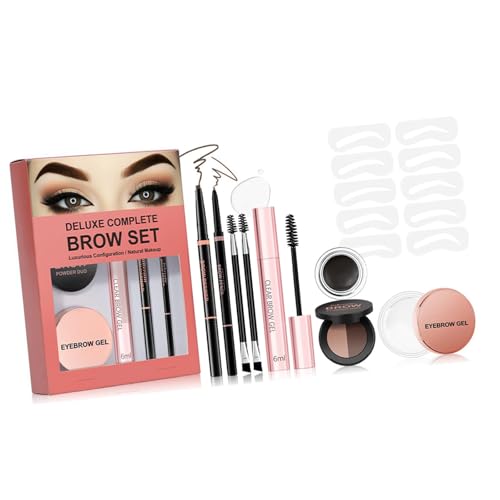 Augenbrauen Stempel Schablonen Kits Formen Make Up Kits Bleistift Gelbürste Schablone Augenbrauen Schablonenforming Kit von Watreketal