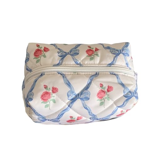 Bögen Reise Make Up Tasche Für Frauen Große Kapazität Kosmetische Blumenorganisatoren Gesteppte Toilette Bögen Große Kapazitätstudienbeutel Stülle Beutel von Watreketal