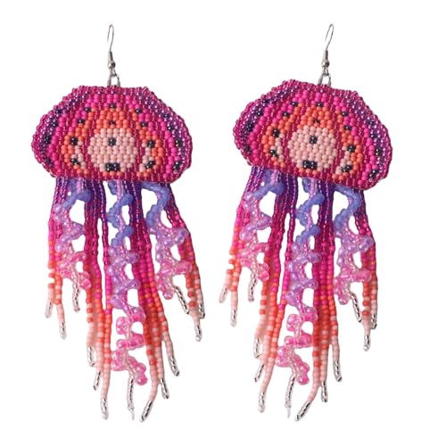 Bunte Böhmische Quastenohrringe Mit Handgestrickten Perlen Farbenfrohen Quastenschmuck Für Die Verleihung Von Persönlichkeit Zu Outfits Einzigartige Ohrringe von Watreketal