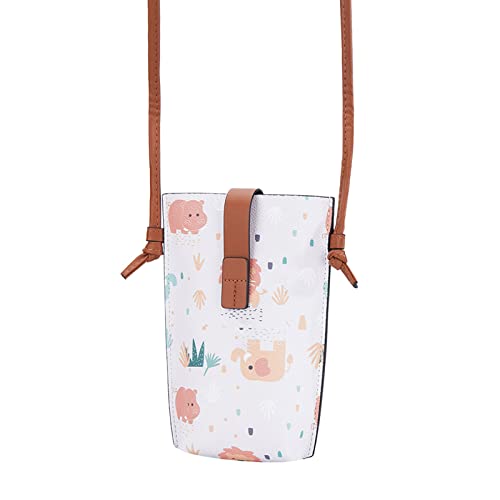 Cartoon Animal Printed Phone Wallet Bag Frauen PU Leder Crossbody Budy Lady Coin Tasche Schulter Reisekartenhalter Frauen Cartoon Tiere Gedruckt Ein Diagonal Beliebter Modetrend Single Messenger von Watreketal