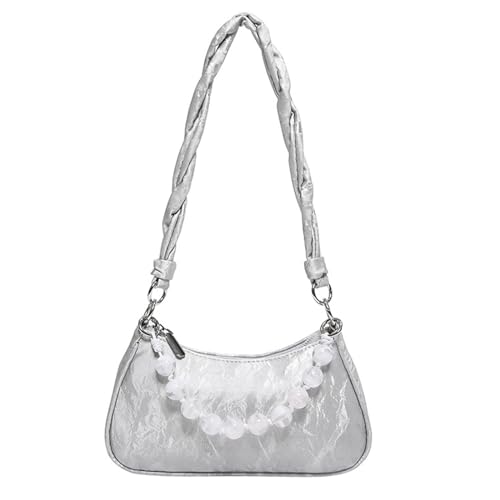 Damen Einfache Umhängetasche PU Leder Achselhöhle Modehandtaschen Einkaufen Datieren Feste Farbe Unterarm Frauen Handtasche Feste Farbe Achsel Achsel PU Leder Schulter von Watreketal