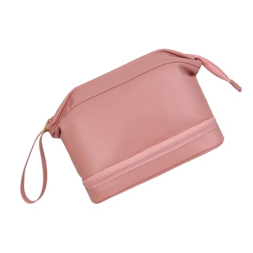 Doppelschicht Waschbeutel Für Frauen Kosmetische PU Leder Make Up Großer Kapazität Toilette Reisebotten Make Up Große Kapazität Kosmetische PU Leder Toilität Für Frauen Mädchen von Watreketal
