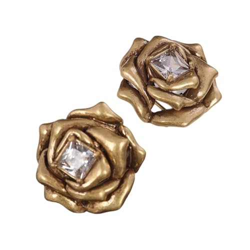 Elegante Kamellien Stollen Ohrringe Tragbares Accessoire Für Frauen Stilvoller Goldton Mit Robusten Zineslegierung Materialien Ohrzubehör von Watreketal