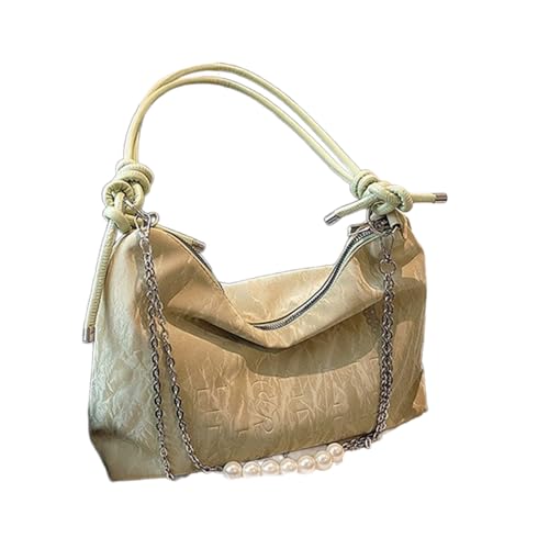 Elegante Umhängetasche Ästhetische Perlenkette Mehrzweckfarbpu Leder Achsel Großkapazität Handtasche Elegante Frauen Schulter von Watreketal