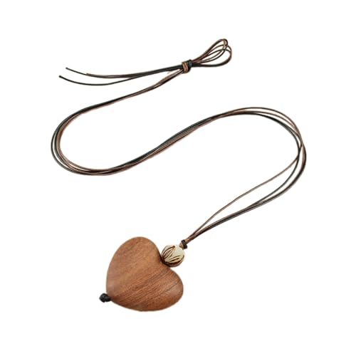 Elegantes Herzförmige Anhänger Halskette Handwerk Aus Stabilem Holz Für Natur Liebevolle Mode Enthusiasten Täglich Gebrauch Casual Wear Simple Heart Halskette von Watreketal