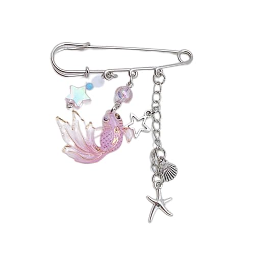 Fischstar Schalen Anhänger Brosche Revers Pin Pullover Metal Broschen Exquisites Kleidung Schmuck Geschenk Für Frauen Mädchen Einzigartige Revers Frauen Süße Kinder Ausstellen Kleidung Accessoires von Watreketal
