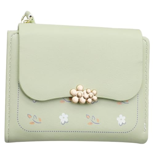 Floral Print Wallet Money Cashtocke Für Frauen Mädchen PU Leder Münzholzkartenhalter Mit Mehreren Vergleichen Kurzmünze Geldbörse Brieftasche von Watreketal