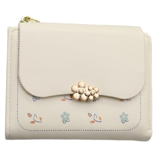 Floral Print Wallet Money Cashtocke Für Frauen Mädchen PU Leder Münzholzkartenhalter Mit Mehreren Vergleichen Kurzmünze Geldbörse Brieftasche von Watreketal