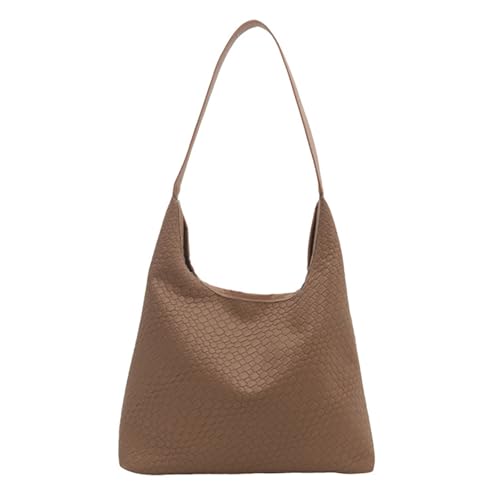 Frauen Achselhöhle Beutel Mädchen Handgewebter Eimer Tragen Weibliche PU Leder Handtasche Große Kapazität Schulter Einkaufen Frauen Große Kapazität Eimer PU Leder Schulter Handgewebt von Watreketal