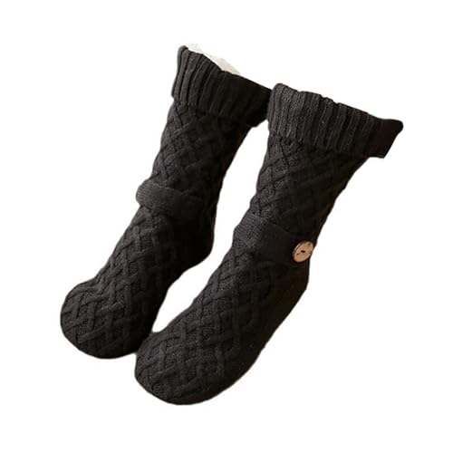 Frauen Männer Winter Warmer Nicht Schlechter Slipper Socken Thermischem Fleece Aus Dem Weihnachtsfest Mit Greifer Und Button Fleece Aus Slipper Gesäumt. von Watreketal
