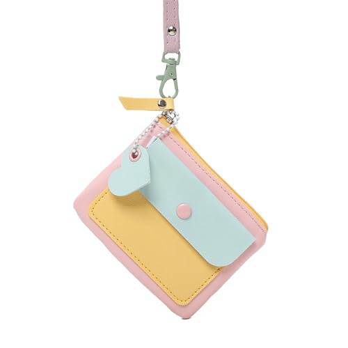 Frauen PU Leder Kleine Brieftasche Schlüssel Organisatoren Taschenbeutel Zum Pendeln Oder Reisenkontrast Farbe Reißverschluss Münze Geldbörse Multifunktionales Kleines Brieftasche von Watreketal
