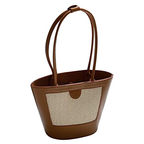 Frauen Unterarmtaschen Damen Elegante Eimer Tasche PU Leder Handtasche Einfache Solide Umhängetaschen Eimer Taschen von Watreketal