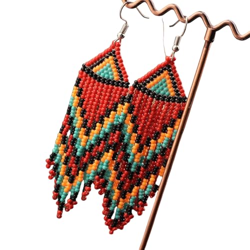 Handgefertigte Ethnische Quasten Fallen Ohrringe Glasperlen Böhmische Dangle Ohrschmuck Leichte Frauen Accessoires Baumle Perlen Ohrringe Für Partys von Watreketal