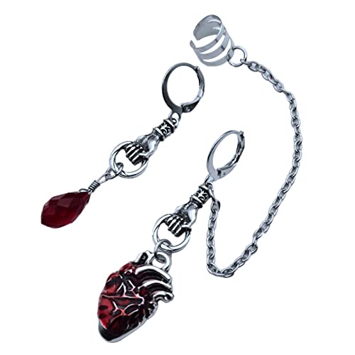 Herzförmige Legierungsohrringe Gothic Einzigartiger Herz Tropfen Langes Schmuck Geschenk Für Frauen Mädchen Dangle Ohrringe Für Frauen von Watreketal