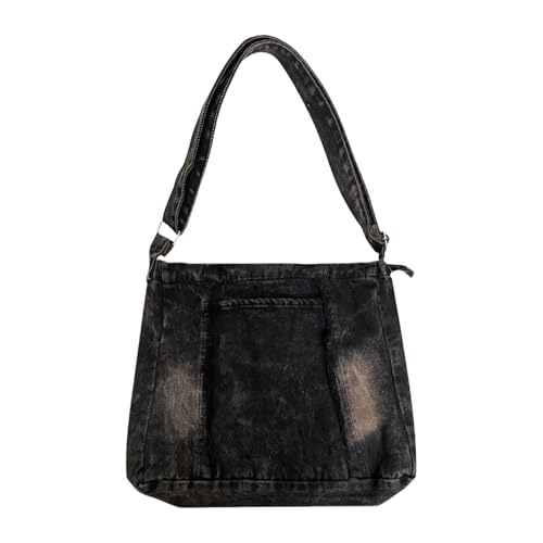 Japanisch Gewaschene Denims Umhängetasche Für Modische Tägliche Verwendung Jeans Schnürung Badnages Große Kapazität Crossbody Handtasche Japanisch Wäsche Denims Umhängetasche von Watreketal