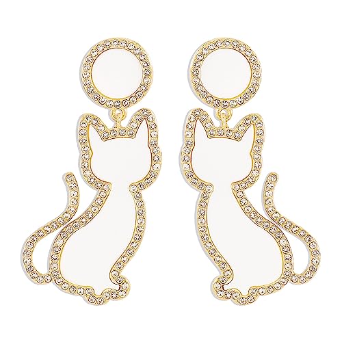 Katze Dangle Ohrringe Zarte Strassschuh Ohrring Frauen Mädchen Valentinstag Schmuck Urlaub Party Geburtstagsgeschenk Tierschmuck Anhänger von Watreketal