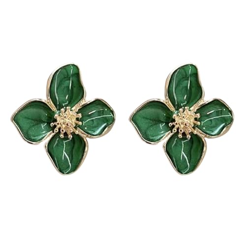 Koreanische Hochzeitsstile Hibiscus Blumenschsten Ohrringe Tragbar Für Frauen Vintage Modeschmuck In Eleganten Designs Fallengelassene Glasurneben von Watreketal