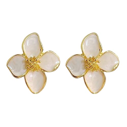 Koreanische Hochzeitsstile Hibiscus Blumenschsten Ohrringe Tragbar Für Frauen Vintage Modeschmuck In Eleganten Designs Fallengelassene Glasurneben von Watreketal