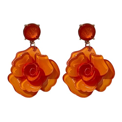 Mode Rose Drop Ohrringe Vielseitige Rose Dangle Ohren Stilvolle Ohrstifte Für Modewächter Erwachsene Einstellbare Länge Ohrringe von Watreketal