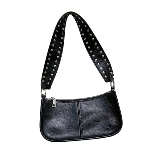 Modische 90er Styles Frauen Nieten Besetzt Crossbody Bag PU Leder Kleine Schultertasche Mit Abnehmbar von Watreketal